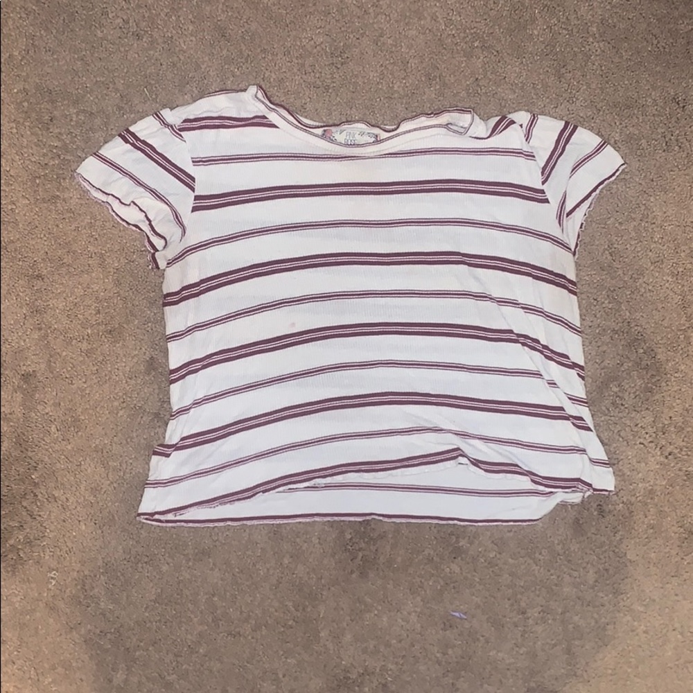 Red and white crop top